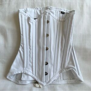 NWOT Corsets Island | White Underbust Cotton Steel Boned Corset | 3XS